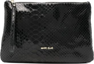 Marc Ellis zip clutch bag - women - Calf Leather - One Size - Black