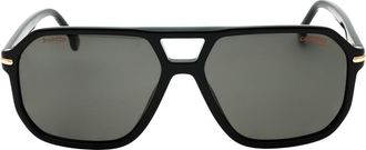 Carrera grijze lens gouden detail zwarte zonnebril