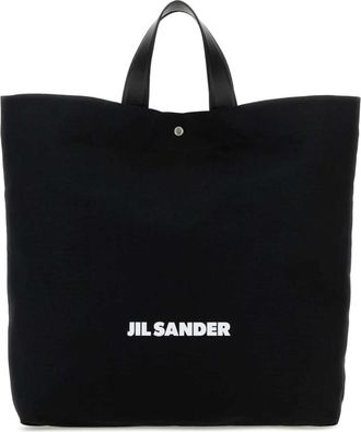 Jil Sander Canvas Shopping Bag - Dames - Shoppers - Zwart - ONE Size - Katoen - Tassen