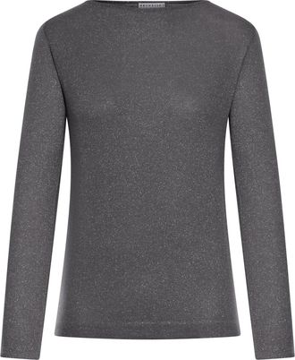Brunello Cucinelli LIGHTWEIGHT CASHMERE AND SILK SPARKLING SWEATER - Brunello Cucinelli - Woman