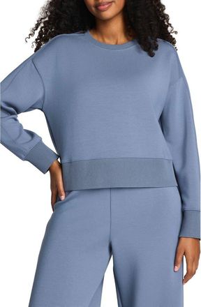 Spanx AirEssentials Luxe Crop Crewneck Sweatshirt in Rain at Nordstrom Rack, Size X-Large