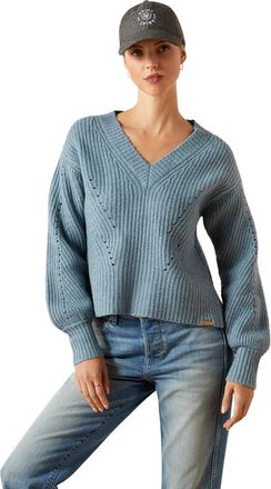 Ariat Womens Blaydon Sweater Long Sleeve in Spring Lake Heather, Size X-Small, by Ariat