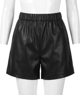 Z Supply Womens Tia Faux Leather Short In Black