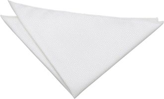 DQT Greek Key Patterned Formal Wedding Pocket Square for Men in Ivory