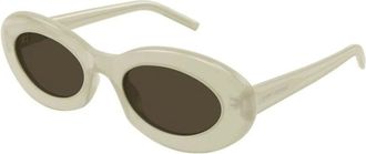 Saint Laurent Dames, Accessoires, Beige, Maat: 52 MM Nylon
