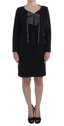 Bencivenga Black Stretch Sheath Dress & Sweater Womens Set
