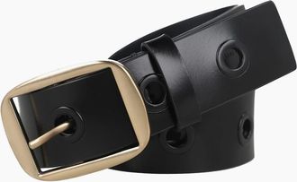 AllSaints Allsaints Womens Eyelet Leather Belt - Black - Size: M-L