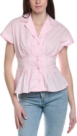 Ellen Tracy Pleat Detail Poplin Shirt