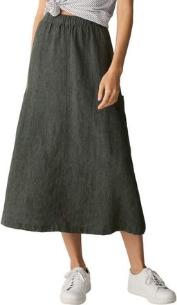 Eileen Fisher Organic Linen Cargo Skirt in Bayleaf at Nordstrom, Size Medium