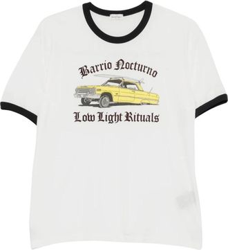 Second/Layer Barrio Nocturno Ringer Tee - Dames - T-shirts - Wit - XL - Tops