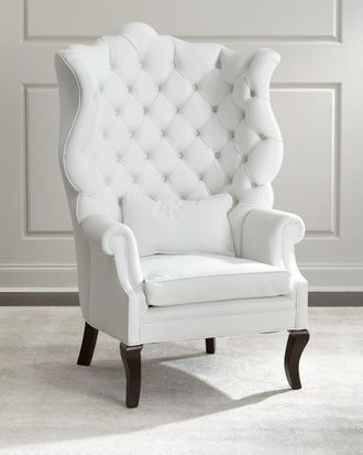 Haute House Home Pantages Leather Wing Chair