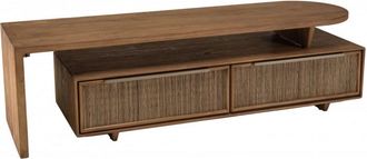 Macabane Mueble TV modular de 2 cajones de madera teca reciclada de 140 cm