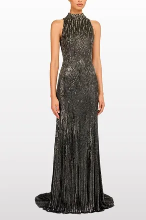 Jenny Packham Benue Sequin-Embellished Maxi Dress in Liquorice at Nordstrom, Size 16 Uk