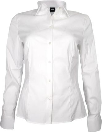 HUGO BOSS Birdie Tuesday Shirt - Dames - Overhemden - Wit - L - Katoen - Overhemden