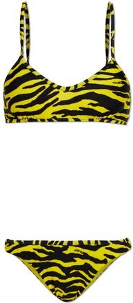 The Attico Il Primo Bagno Tweedelig Badpak - Dames - Bikinis - Geel - S - Tweed - Badmode