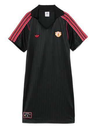adidas x Manchester United mini-jurk met visgraatpatroon - Zwart