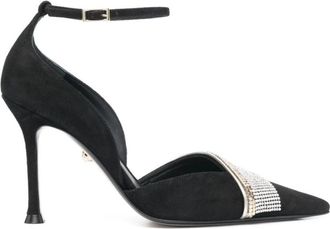 Alev&igrave; Zwarte kristalversierde stilettohakken - Dames - Pumps - Zwart - 37 EU - Schoenen