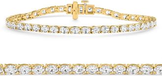 Pompeii3 4.5Ct Oval Cut Diamond Tennis Bracelet 7 14k Yellow Gold Lab Grown Size: 7