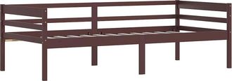 vidaXL Vidaxl - Estructura Cama Sin Colch&oacute;n Madera Pino Marr&oacute;n Oscuro 90x200 Cm