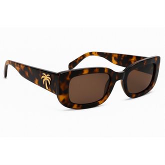 Palm Angels Mens Accessories Yosemite Rectangle Sunglasses in Havana Brown - One Size