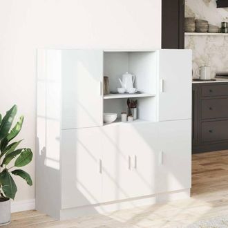 Berkfield Home Durable 3 Piece Kitchen Cabinet Set White Engineered Wood