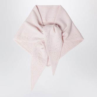 Chlo&eacute; Sciarpa triangolare Iconic rosa in lana