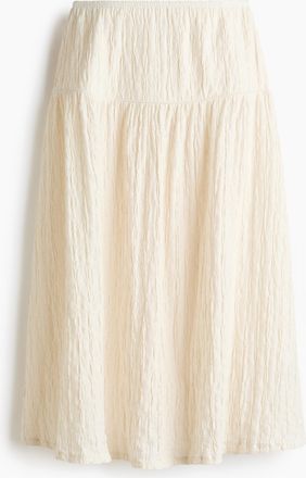 H&M Midijupe aus strukturiertem Jersey - White