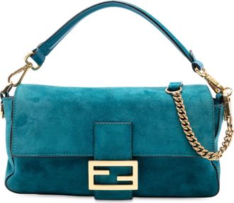 Fendi Medium Suede Baguette Satchel