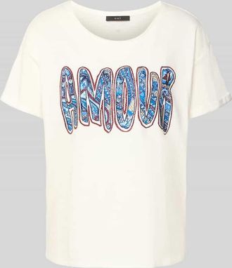 Oui T-Shirt mit Strasssteinbesatz in Weiss, Gr&ouml;&szlig;e 34