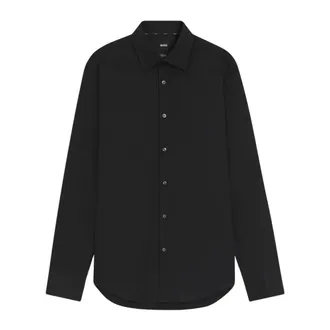 HUGO BOSS Overhemden, Heren, Zwart, 6Xl, Katoen, Boss Shirts