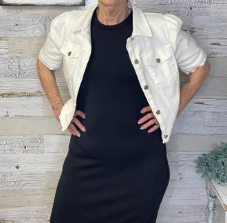 Sadie & Sage Clear Eyes Crop Denim Jacket In White