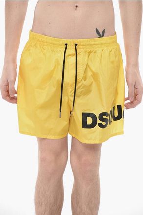 Dsquared2 Nylon Boxer Swim Trunks with Printed Logo size 50
