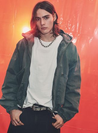 Djab Mens Washed twill hooded jacket Imported from Seoul