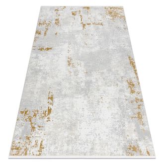 RugsX Tappeto Moderno Duke 51378 Panna / Oro - Cemento, Pietra Strutturata, Molto Morbida, Frange Beige 140x190 Cm