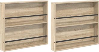 vidaXL Estante De Revistas 2 Uds. Roble Sonoma 80 X 12 X 70 Cm Vidaxl
