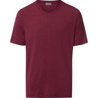 Hanro Casuals Soft V-Neck T-Shirt in Cabernet Melange at Nordstrom, Size Medium