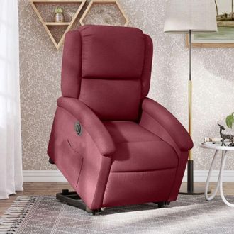 vidaXL Vidaxl - Sill&oacute;n El&eacute;ctrico Reclinable Elevable De Tela Rojo Tinto