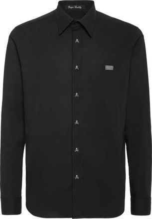 Philipp Plein Mens Sugar Daddy Button-up Shirt - Black Cotton - Size Small