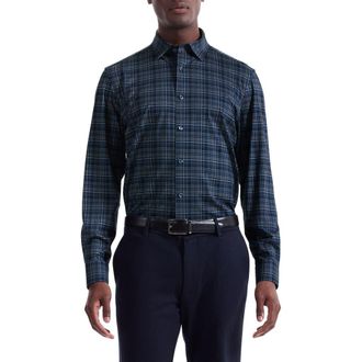 Bugatchi Jules OoohCotton Plaid Button-Down Shirt in Peacock at Nordstrom Rack, Size Xxx-Large