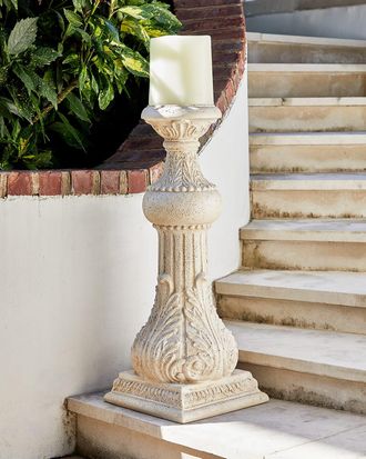 Neiman Marcus 30 Outdoor Cast Stone Floor Candlestick