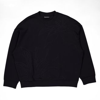 Emporio Armani Embroidered-Design Sweatshirt, Size Medium