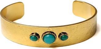 Panacea Hammered Circle Cuff Bracelet in Turquoise at Nordstrom