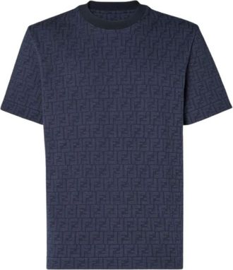 Fendi Hombre, Camisetas, Azul, Talla: M