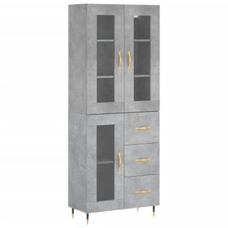 vidaXL Vidaxl - Aparador Alto Madera Contrachapada Gris Hormig&oacute;n 69,5x34x180 Cm