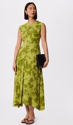 Whistles Floral Asymmetric Dress in Grn/multi at Nordstrom, Size 14
