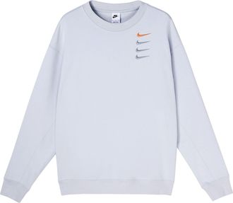 Nike Mens Nike French Terry Swoosh 4 Embroidered Round Neck Sports Pullover Autumn White Gold Color DB9408-043