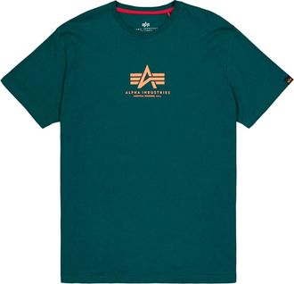 Alpha Industries T-Shirt ALPHA INDUSTRIES Basic T-Shirt ML, Herren, Gr. M, gr&uuml;n (force gr&uuml;n), Obermaterial: 100% Baumwolle, Shirts T-Shirt