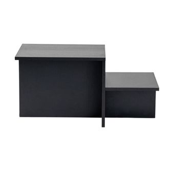 Calicosy Mesa de centro de 2 niveles L77 cm - Efecto Madera negra