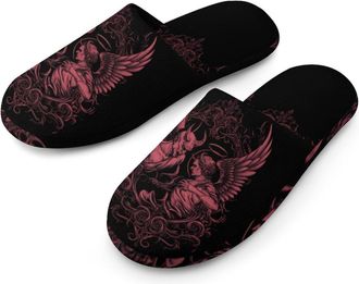 Generic Dark Devil Angeled Mens House Slippers Slip Indoor Slipper On Shoes Warm Outdoor