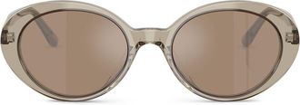 Oliver Peoples Zonnebril met doorzichtig rond montuur - Groen